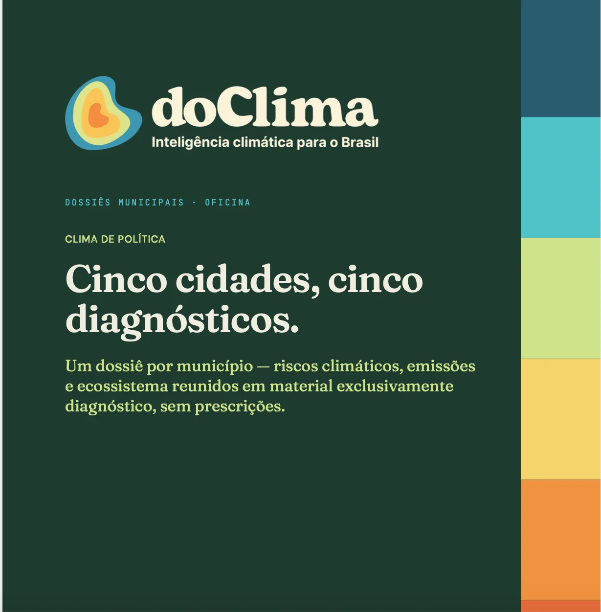 Capa do dossiê Cinco cidades, cinco diagnósticos